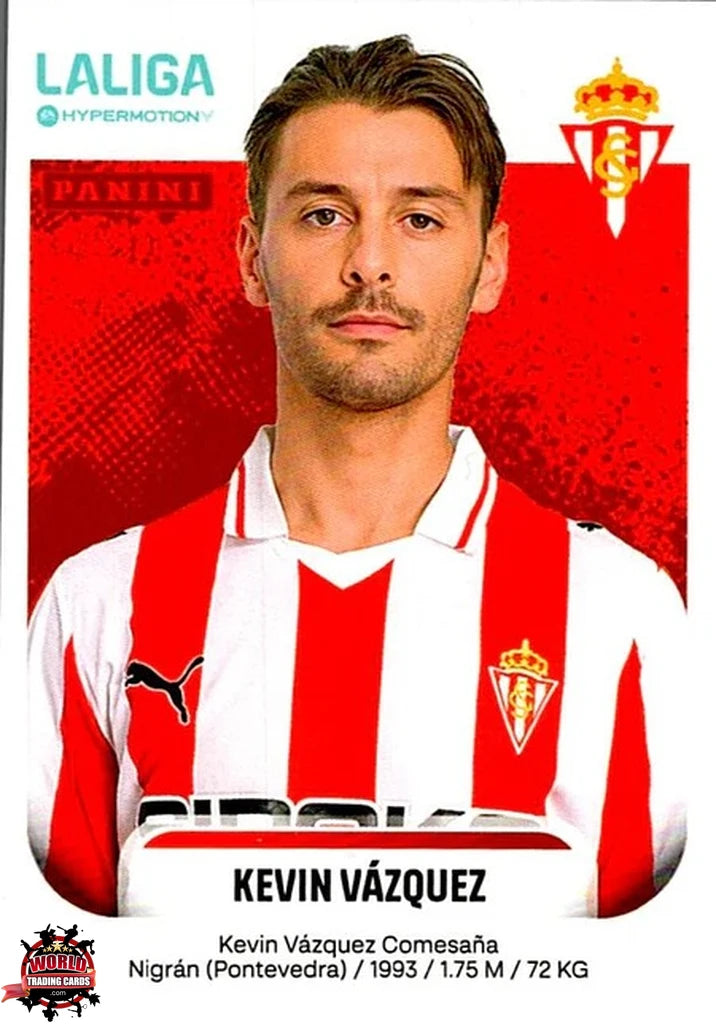 Cromo Trading Card Fútbol-Kevin Vázquez-Real Sporting de Gijón-Panini La Liga HypermotionV 2025-2026-368A-Basico