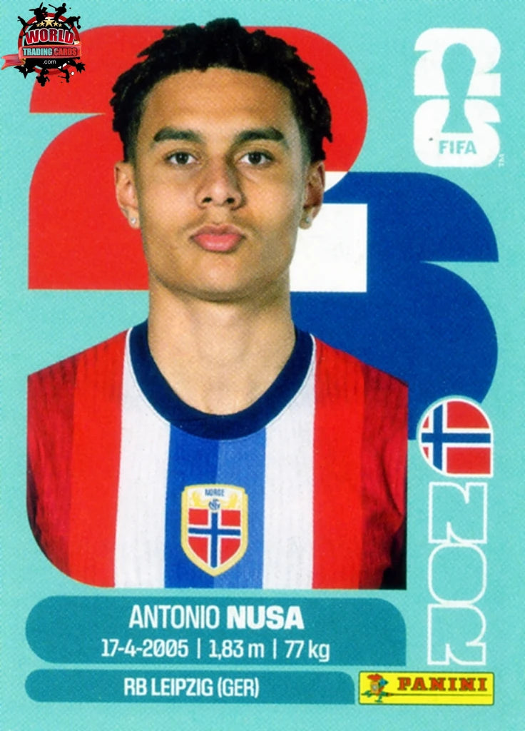 #NOR019 | Panini | Fifa World Cup Stickers | 2026 | Antonio Nusa | Norway | Base