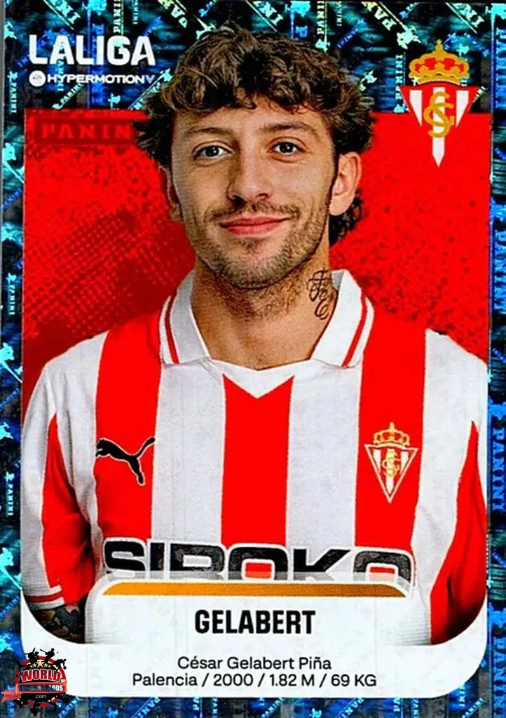 Cromo Trading Card Fútbol-Gelabert-Real Sporting de Gijón-Panini La Liga HypermotionV 2025-2026-376-Brillante