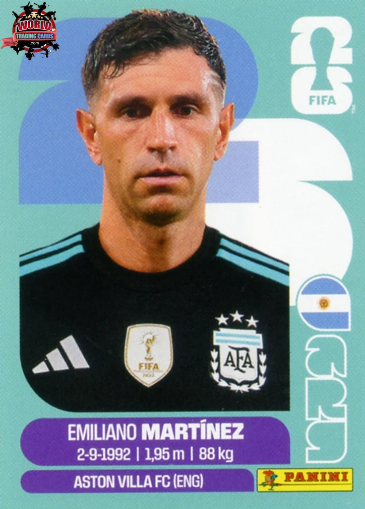 #ARG002 | Panini | Fifa World Cup Stickers | 2026 | Emiliano Martinez | Argentina | Base