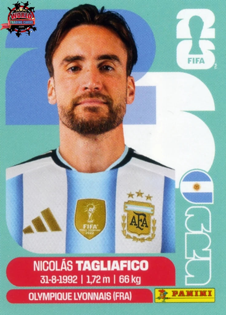 #ARG006 | Panini | Fifa World Cup Stickers | 2026 | Nicolas Tagliafico | Argentina | Base