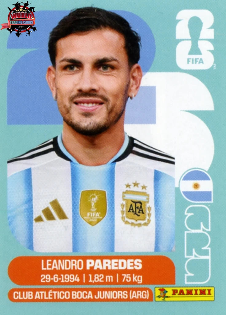 #ARG012 | Panini | Fifa World Cup Stickers | 2026 | Leandro Paredes | Argentina | Base