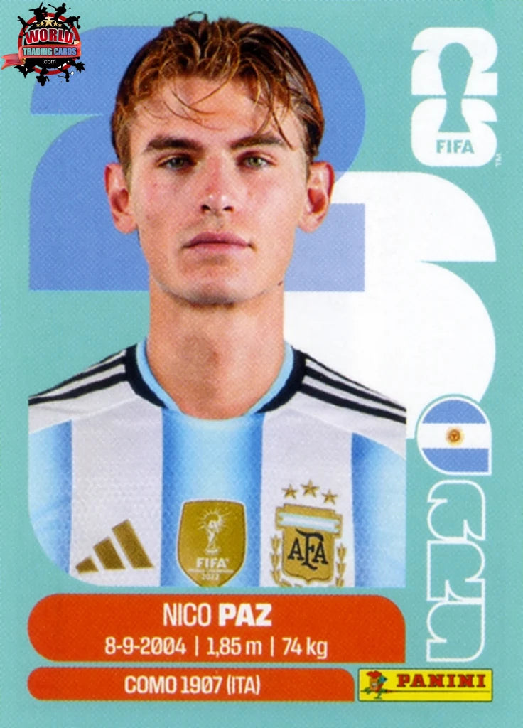 #ARG014 | Panini | Fifa World Cup Stickers | 2026 | Nico Paz | Argentina | Base