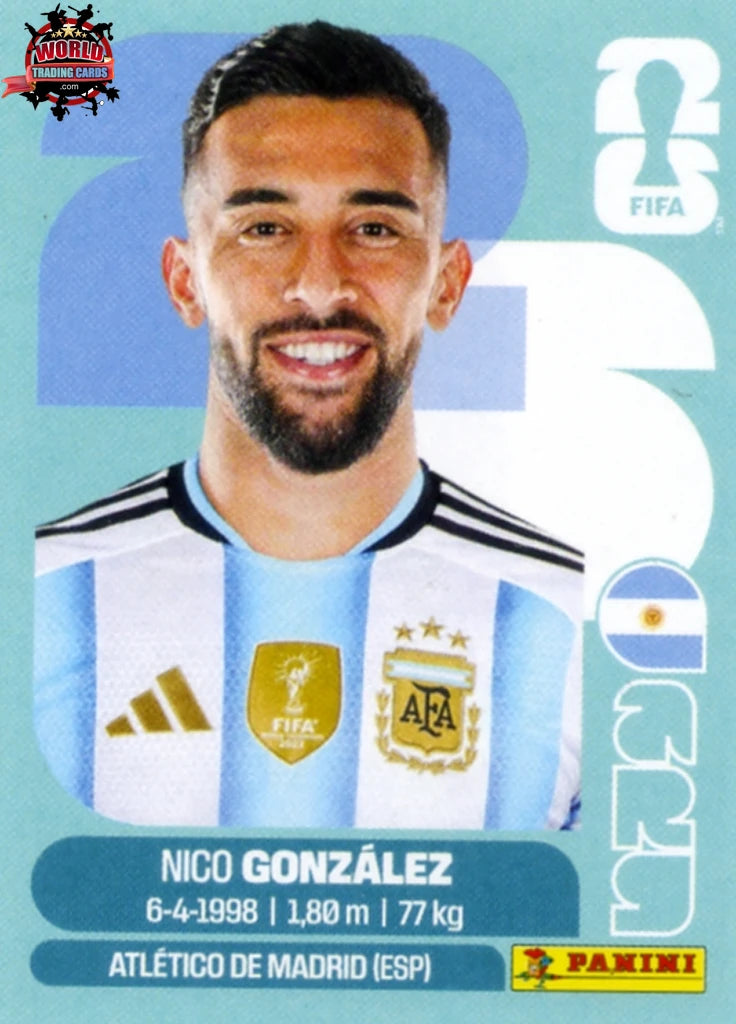 #ARG016 | Panini | Fifa World Cup Stickers | 2026 | Nico Gonzalez | Argentina | Base