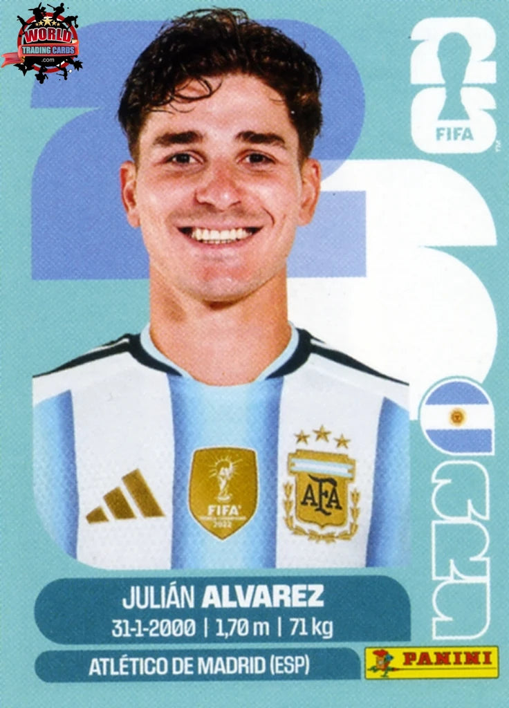 #ARG019 | Panini | Fifa World Cup Stickers | 2026 | Julian Alvarez | Argentina | Base