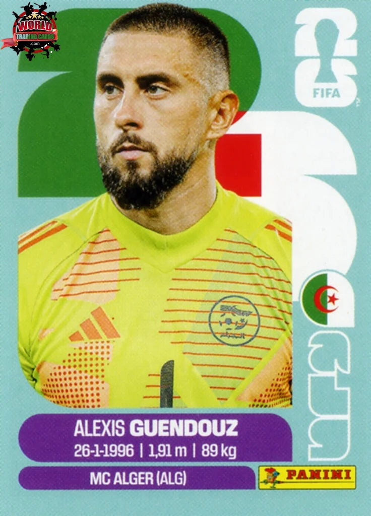 #ALG002 | Panini | Fifa World Cup Stickers | 2026 | Alexis Guendouz | Algeria | Base