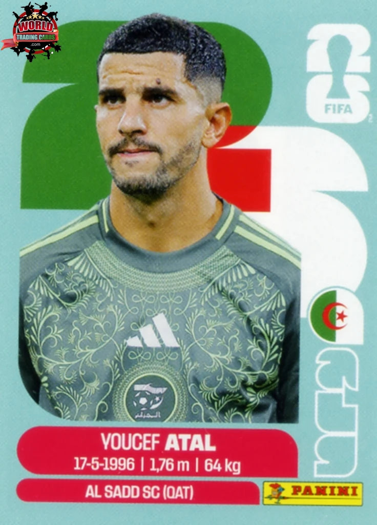 #ALG004 | Panini | Fifa World Cup Stickers | 2026 | Youcef Atal | Algeria | Base