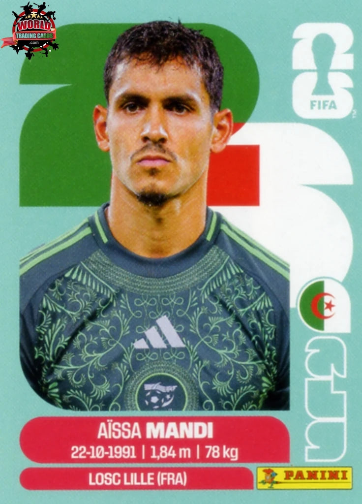 #ALG007 | Panini | Fifa World Cup Stickers | 2026 | Aïssa Mandi | Algeria | Base