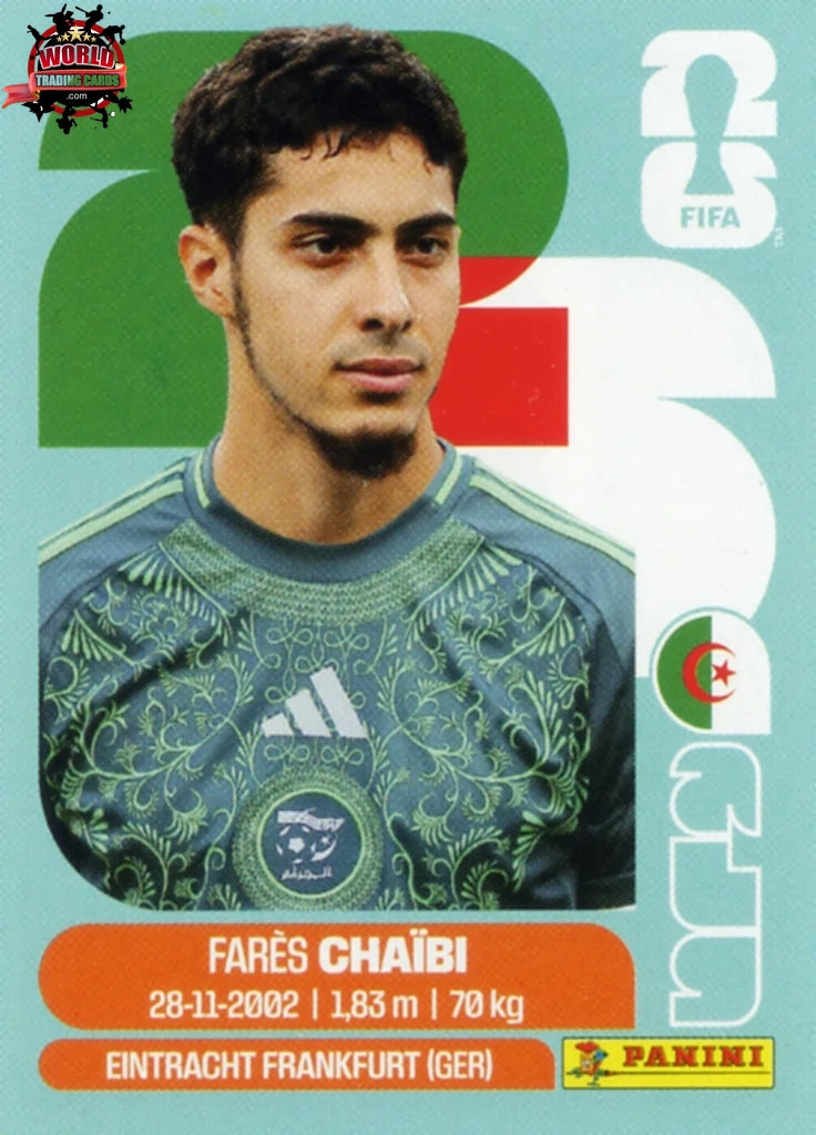 #ALG014 | Panini | Fifa World Cup Stickers | 2026 | Farés Chaibi | Algeria | Base