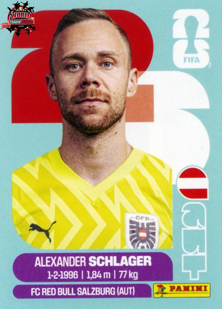 #AUT002 | Panini | Fifa World Cup Stickers | 2026 | Alexander Schlager | Austria | Base