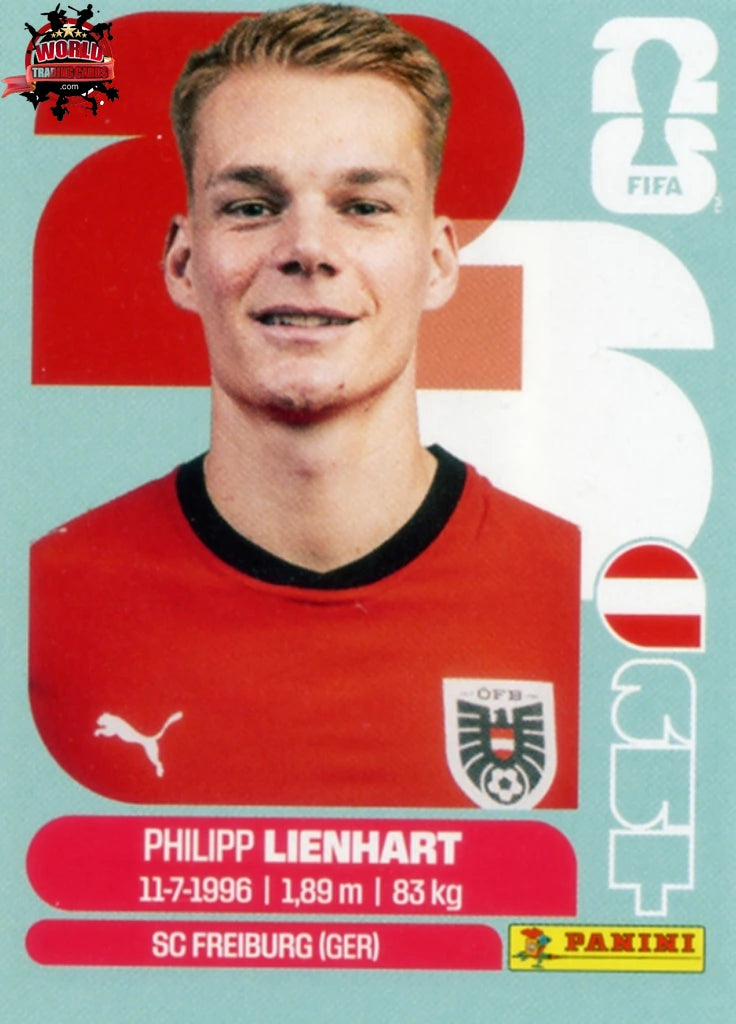 #AUT006 | Panini | Fifa World Cup Stickers | 2026 | Philipp Lienhart | Austria | Base
