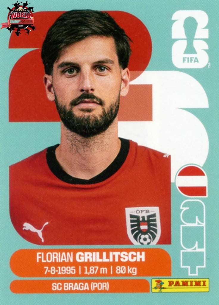 #AUT014 | Panini | Fifa World Cup Stickers | 2026 | Florian Grillitsch | Austria | Base
