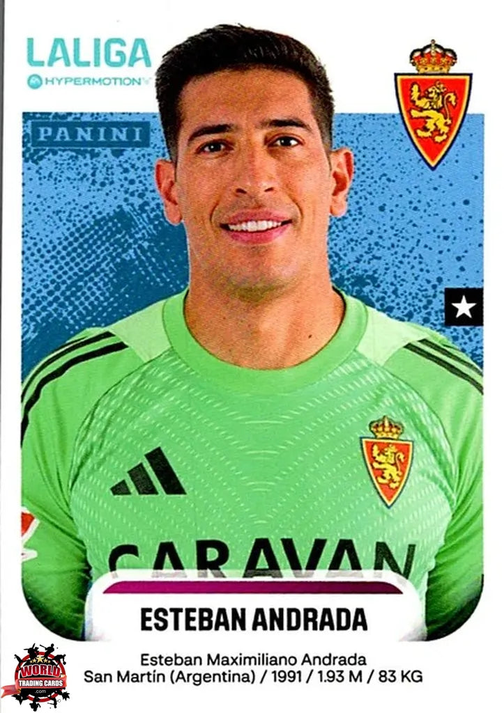 Cromo Trading Card Fútbol-Esteban Andrada-Real Zaragoza-Panini La Liga HypermotionV 2025-2026-403-Basico
