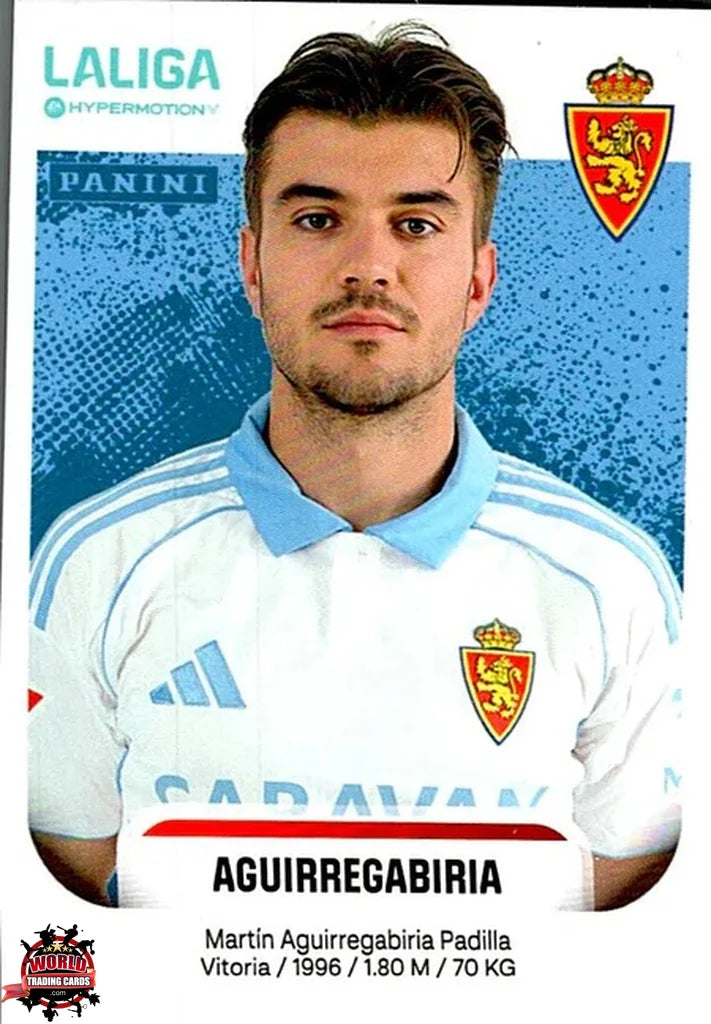 Cromo Trading Card Fútbol-Aguirregabiria-Real Zaragoza-Panini La Liga HypermotionV 2025-2026-405-Basico