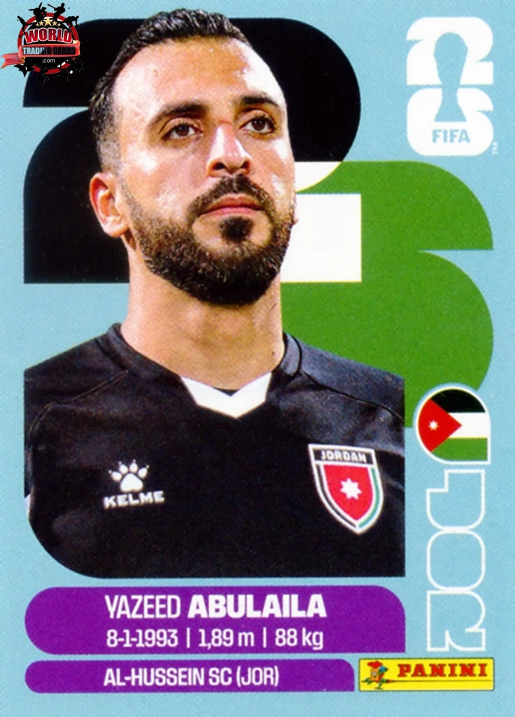 #JOR002 | Panini | Fifa World Cup Stickers | 2026 | Yazeed Abulaila | Jordan | Base