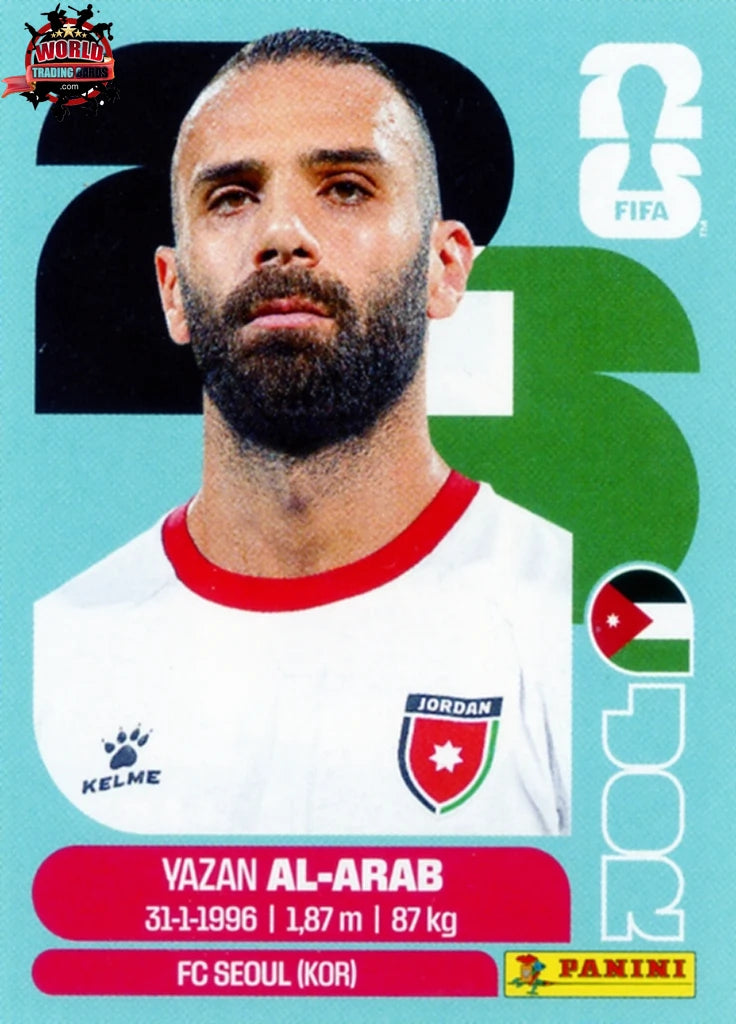 #JOR005 | Panini | Fifa World Cup Stickers | 2026 | Yazan Al-Arab | Jordan | Base