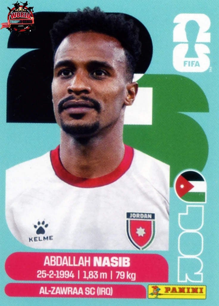 #JOR006 | Panini | Fifa World Cup Stickers | 2026 | Abdallah Nasib | Jordan | Base