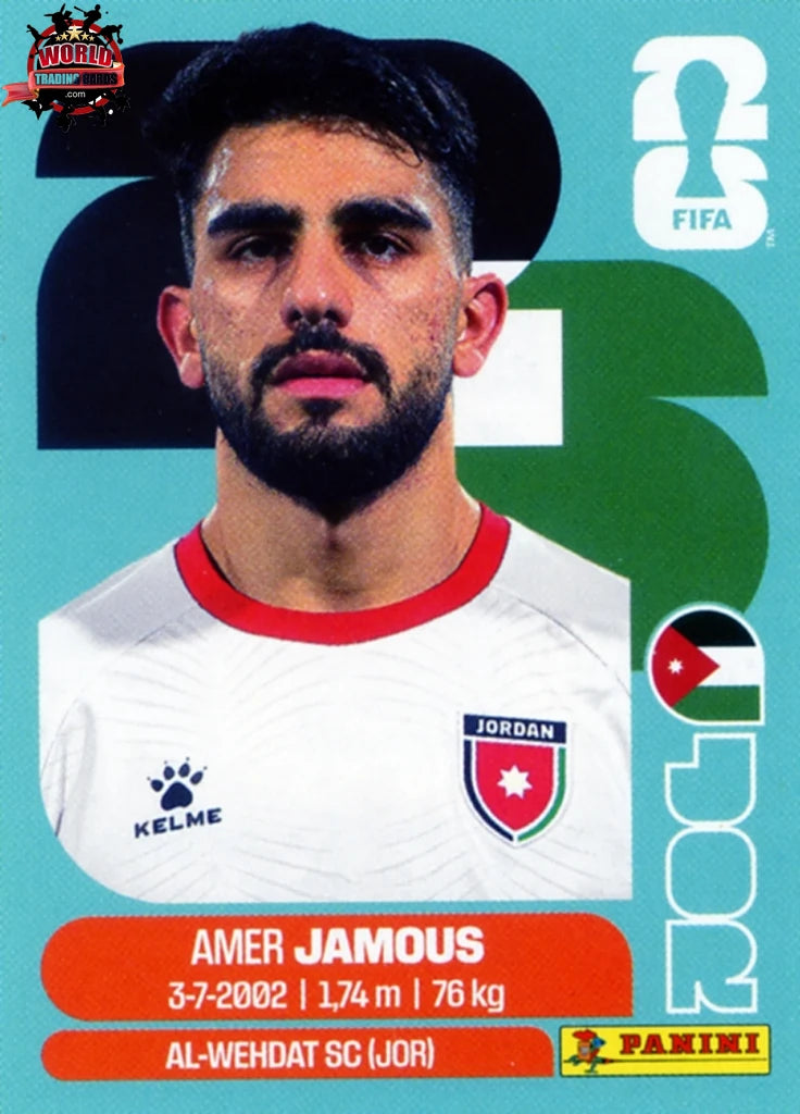 #JOR014 | Panini | Fifa World Cup Stickers | 2026 | Amer Jamous | Jordan | Base