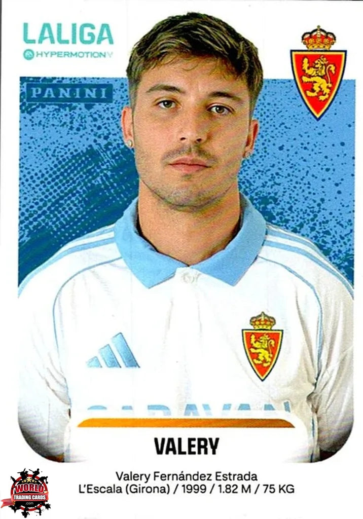 Cromo Trading Card Fútbol-Valery-Real Zaragoza-Panini La Liga HypermotionV 2025-2026-414-Basico