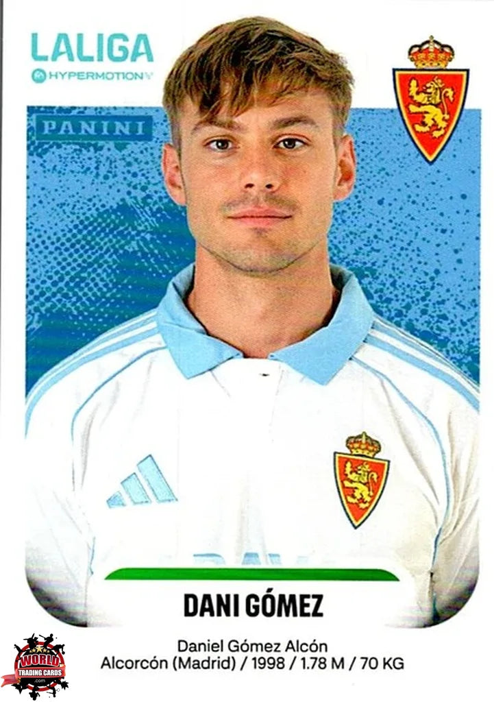 Cromo Trading Card Fútbol-Dani Gómez-Real Zaragoza-Panini La Liga HypermotionV 2025-2026-419-Basico