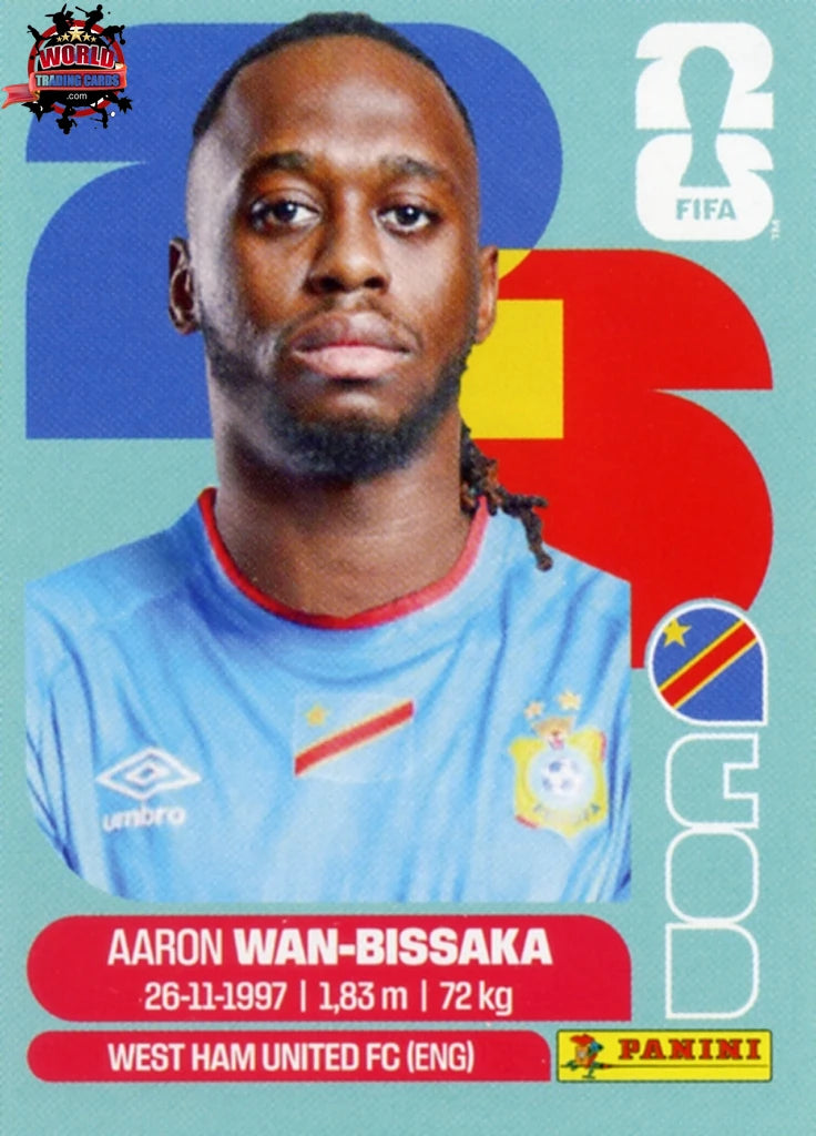 #COD003 | Panini | Fifa World Cup Stickers | 2026 | Aaron Wan-Bissaka | Congo DR | Base