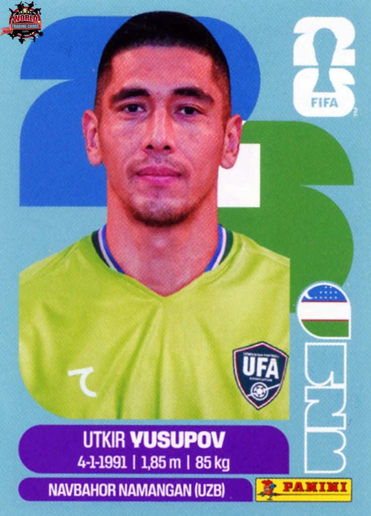 #UZB002 | Panini | Fifa World Cup Stickers | 2026 | Utkir Yusupov | Uzbekistan | Base - International version