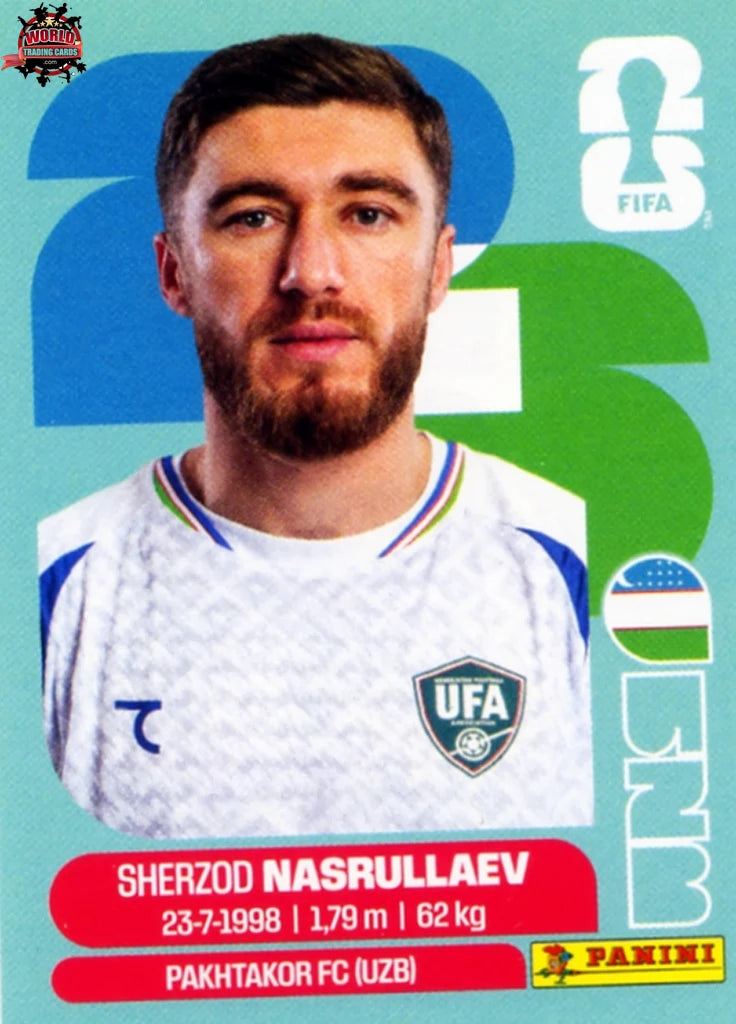 #UZB004 | Panini | Fifa World Cup Stickers | 2026 | Sherzod Nasrullaev | Uzbekistan | Base - International version