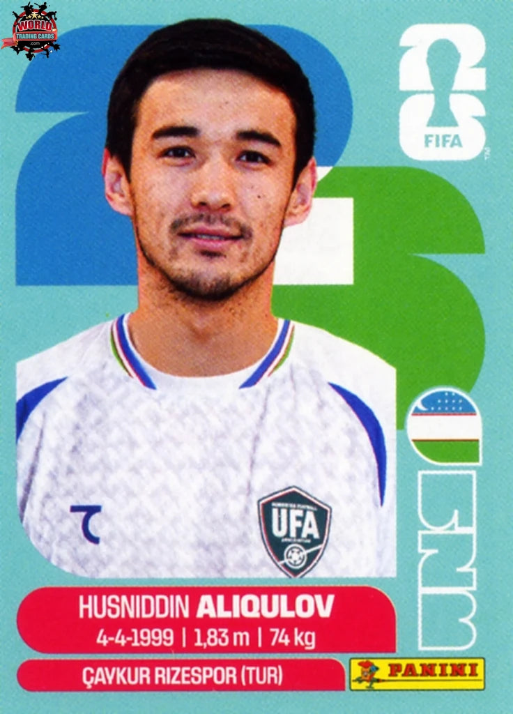 #UZB006 | Panini | Fifa World Cup Stickers | 2026 | Husniddin Aliqulov | Uzbekistan | Base - International version