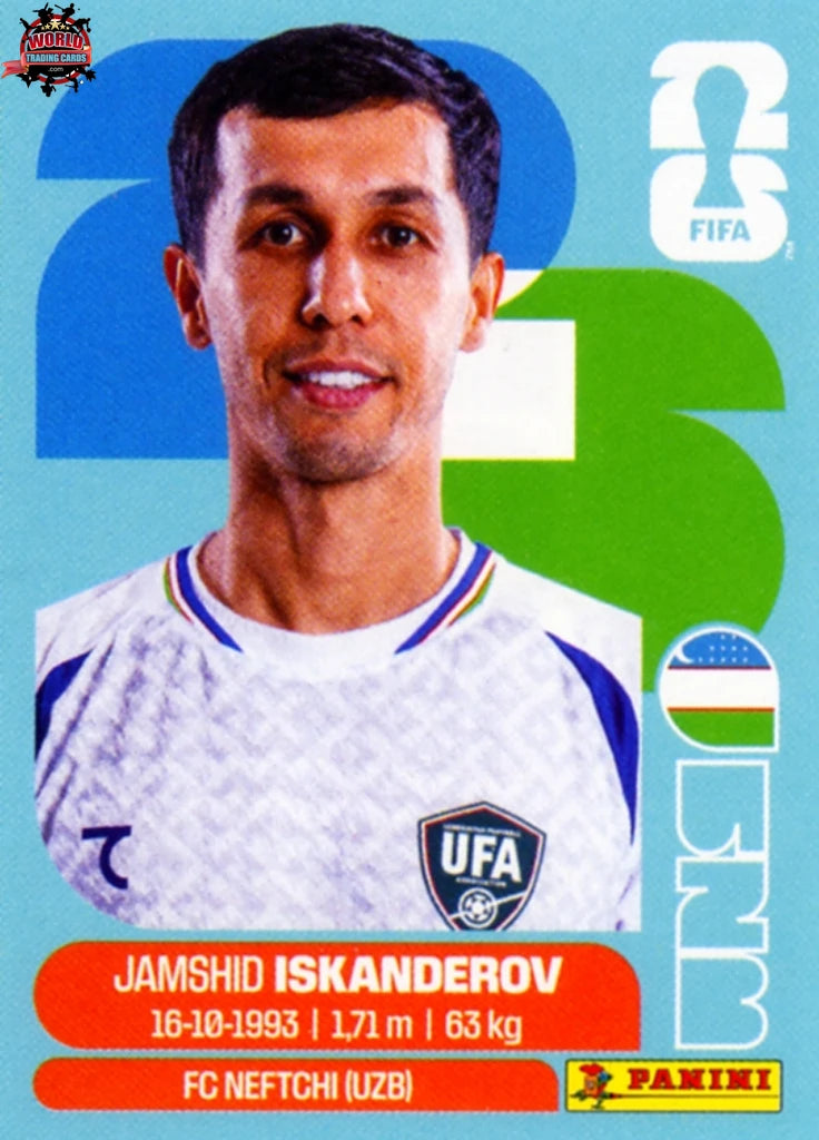 #UZB012 | Panini | Fifa World Cup Stickers | 2026 | Jamshid Iskanderov | Uzbekistan | Base - International version