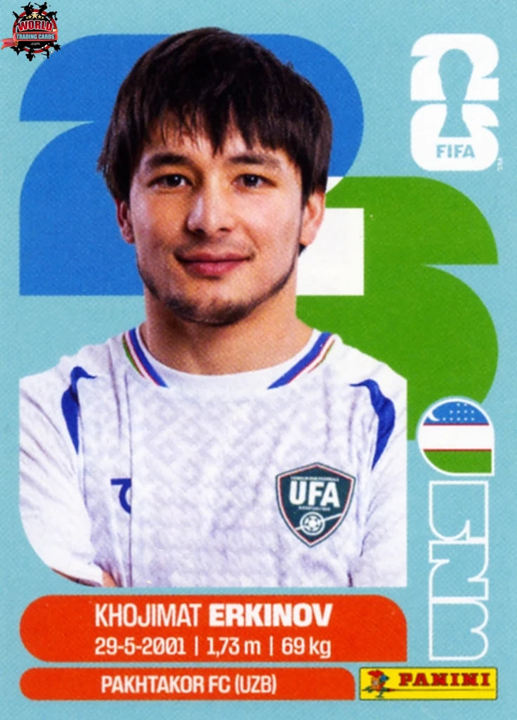 #UZB015 | Panini | FIFA World Cup Stickers | 2026 | Khojimat Erkinov | Uzbekistan | Base