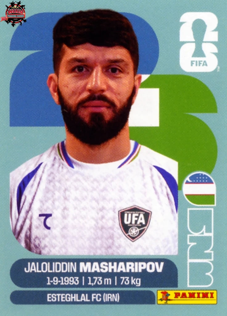 #UZB018 | Panini | Fifa World Cup Stickers | 2026 | Jaloliddin Masharipov | Uzbekistan | Base - International version