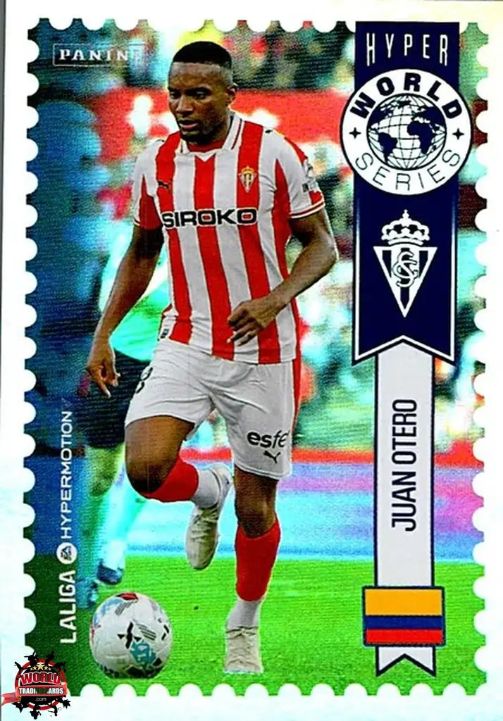 Cromo Trading Card Fútbol-Juan Otero-Real Sporting de Gijón-Panini La Liga HypermotionV 2025-2026-447-Hyper World Series