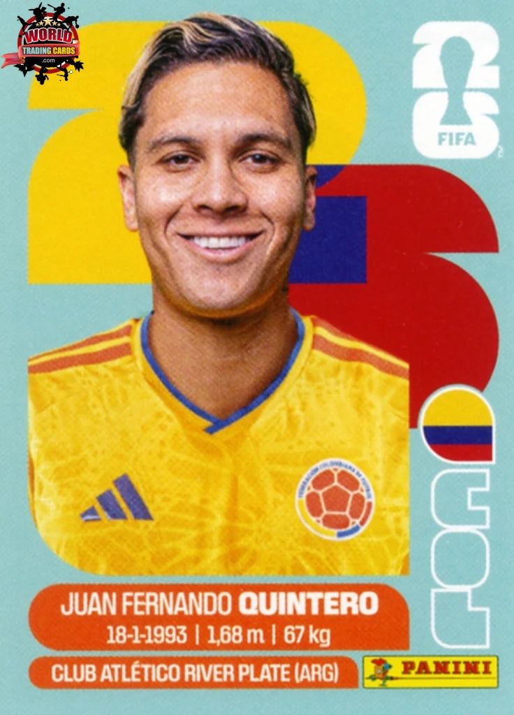 #COL015 | Panini | Fifa World Cup Stickers | 2026 | Juan Fernando Quintero | Colombia | Base - International version