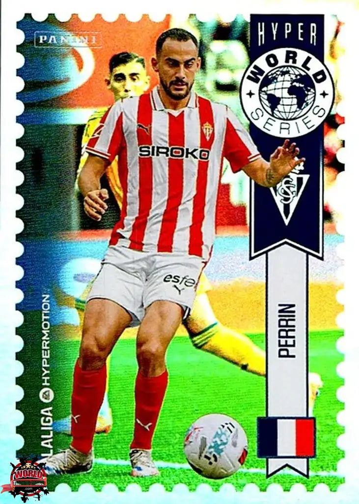 Cromo Trading Card Fútbol-Perrin-Real Sporting de Gijón-Panini La Liga HypermotionV 2025-2026-452-Hyper World Series