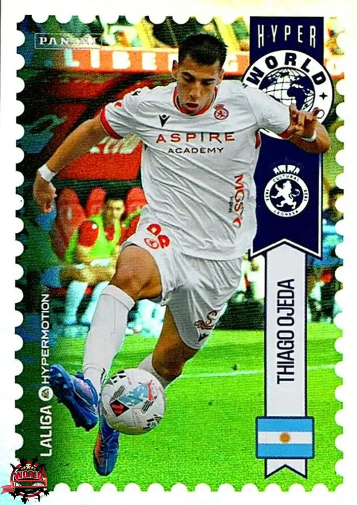 Cromo Trading Card Fútbol-Thiago Ojeda-Cultural Leonesa-Panini La Liga HypermotionV 2025-2026-455-Hyper World Series