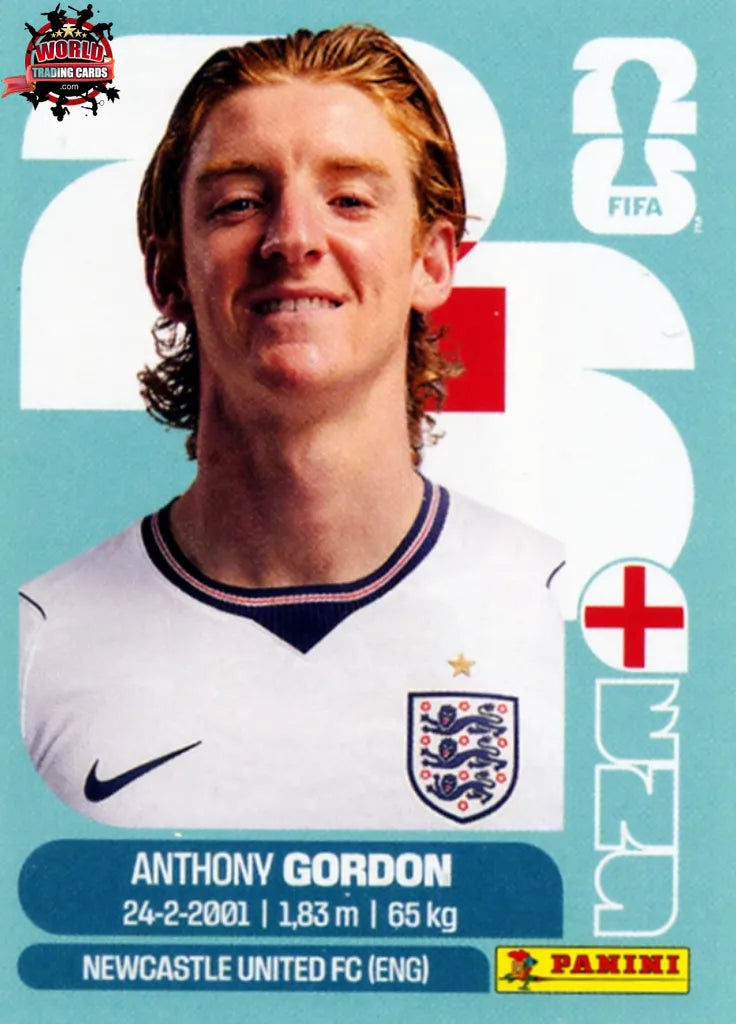 #ENG015 | Panini | Fifa World Cup Stickers | 2026 | Anthony Gordon | England | Base - International version