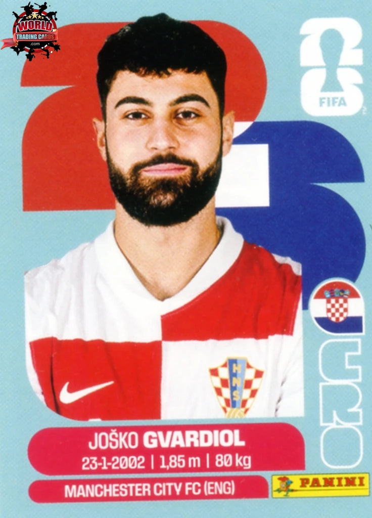 #CRO004 | Panini | Fifa World Cup Stickers | 2026 | Josko Gvardiol | Croatia | Base - International version