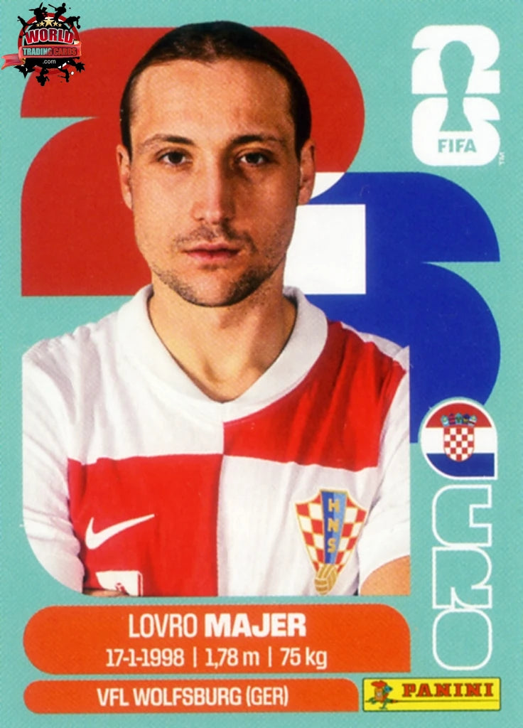 #CRO012 | Panini | Fifa World Cup Stickers | 2026 | Lovro Majer | Croatia | Base - International version
