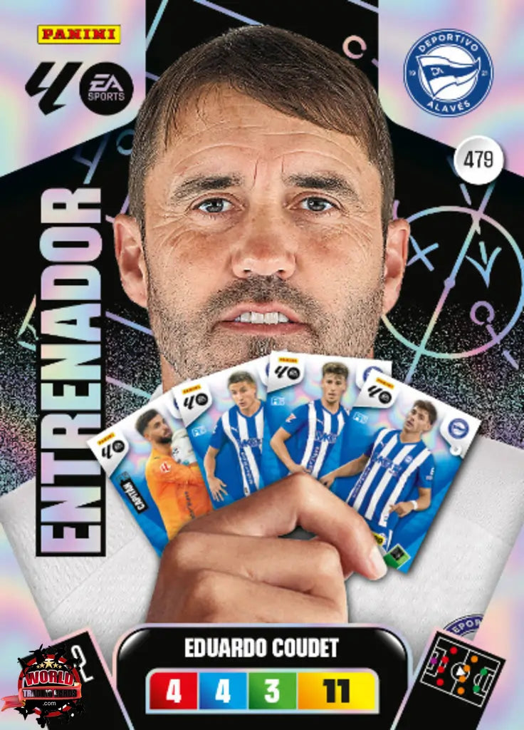 #479 | Adrenalyn XL | La Liga | 2025-2026 | Eduardo Coudet | CD Alaves | Entrenador
