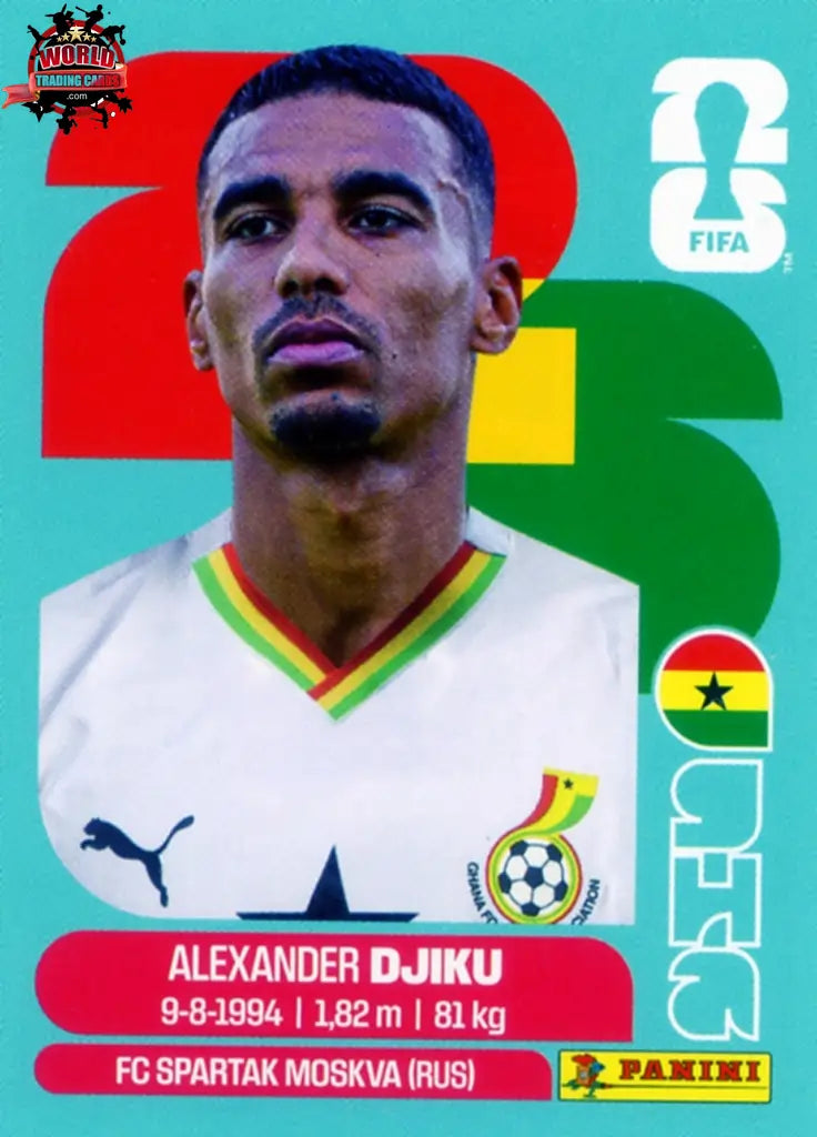 #GHA006 | Panini | Fifa World Cup Stickers | 2026 | Alexander Djiku | Ghana | Base - International version