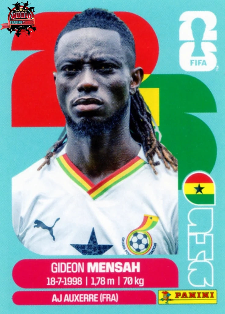 #GHA007 | Panini | Fifa World Cup Stickers | 2026 | Gideon Mensah | Ghana | Base - International version