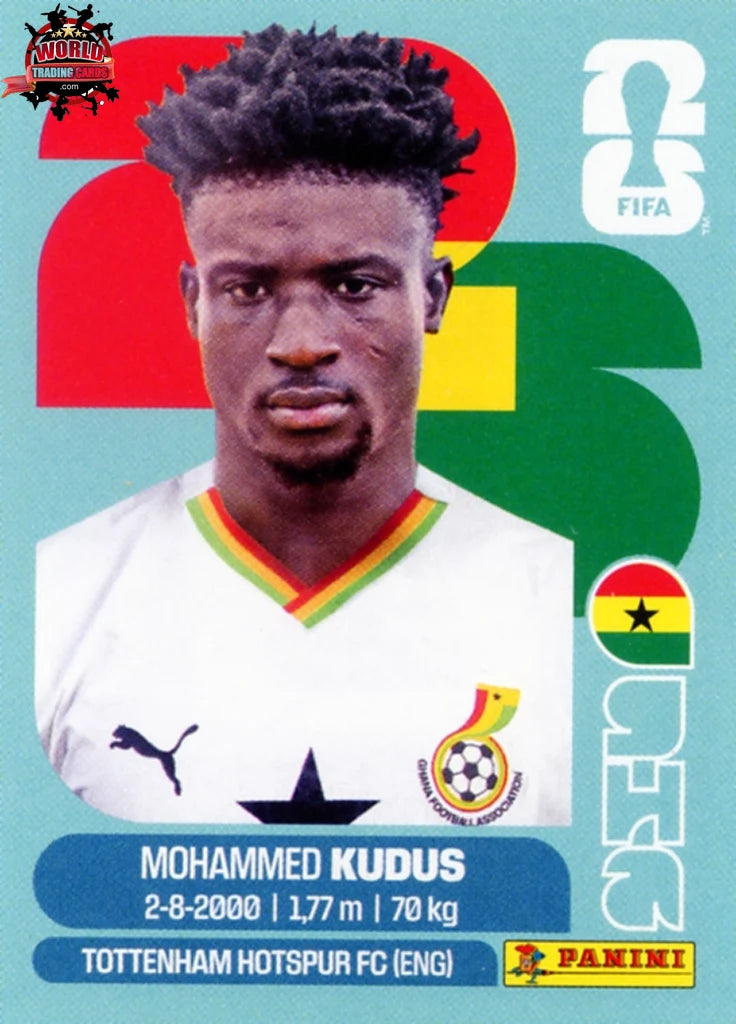 #GHA014 | Panini | Fifa World Cup Stickers | 2026 | Mohammed Kudus | Ghana | Base - International version