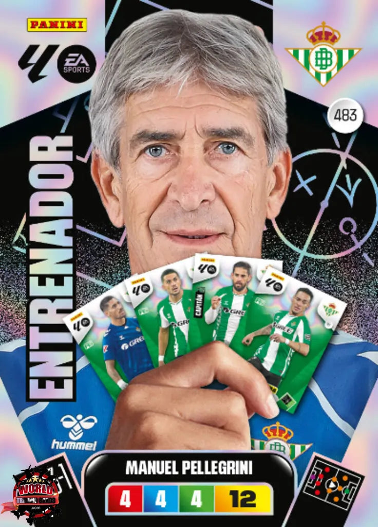 #483 | Adrenalyn XL | La Liga | 2025-2026 | Manuel Pellegrini | Real Betis | Entrenador