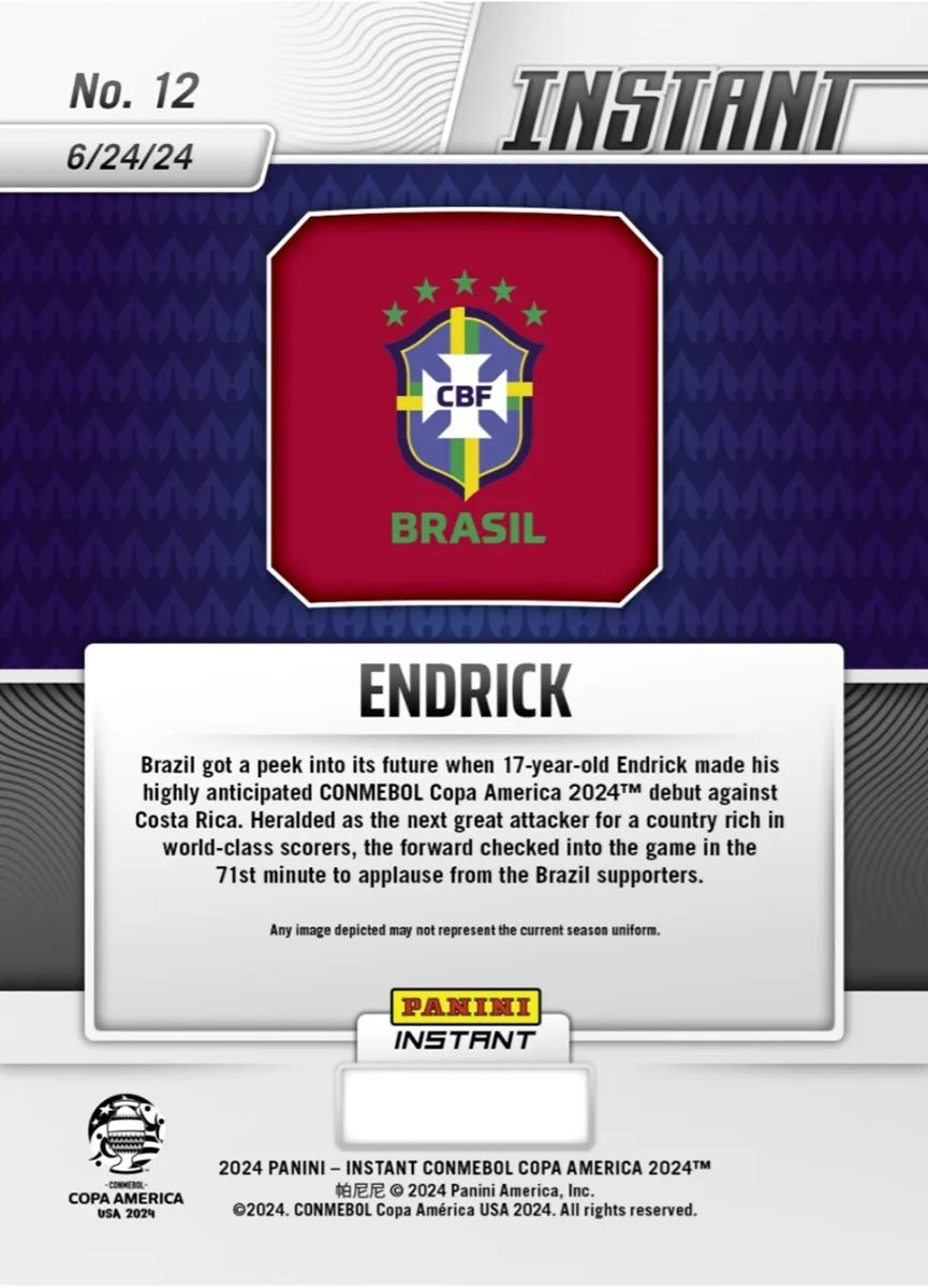 Endrick - Panini Instant FIFA Copa America USA 2024 - #012 - Rookie RC - World Trading Cards