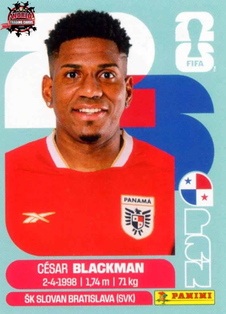 Soccer Trading Card-Cesar Blackman-Panama-Panini Fifa World Cup