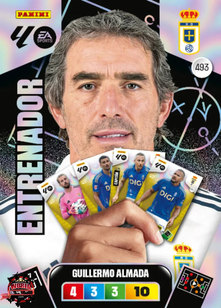 #493 | Adrenalyn XL | La Liga | 2025-2026 | Guillermo Almada | Real Oviedo | Entrenador