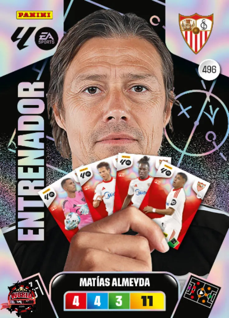 #496 | Adrenalyn XL | La Liga | 2025-2026 | Matías Almeyda | Sevilla FC | Entrenador