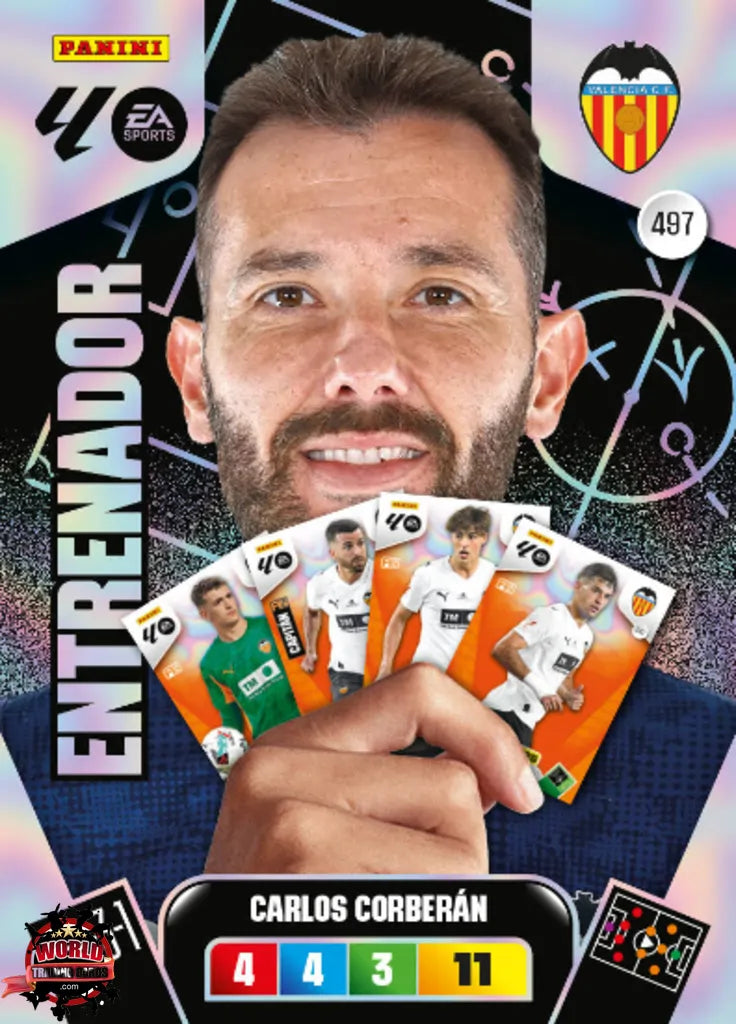 #497 | Adrenalyn XL | La Liga | 2025-2026 | Carlos Corberán | Valencia CF | Entrenador
