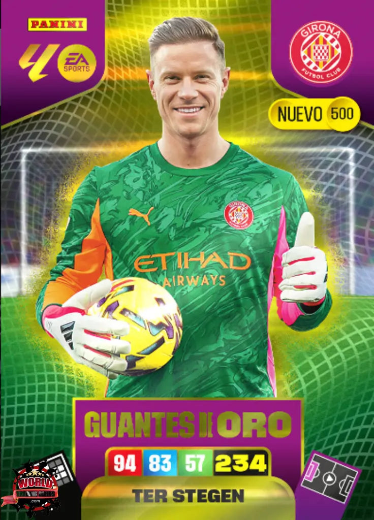 #500 | Adrenalyn XL | La Liga | 2025-2026 | Ter Stegen | Girona FC | Guantes de Oro Nuevo
