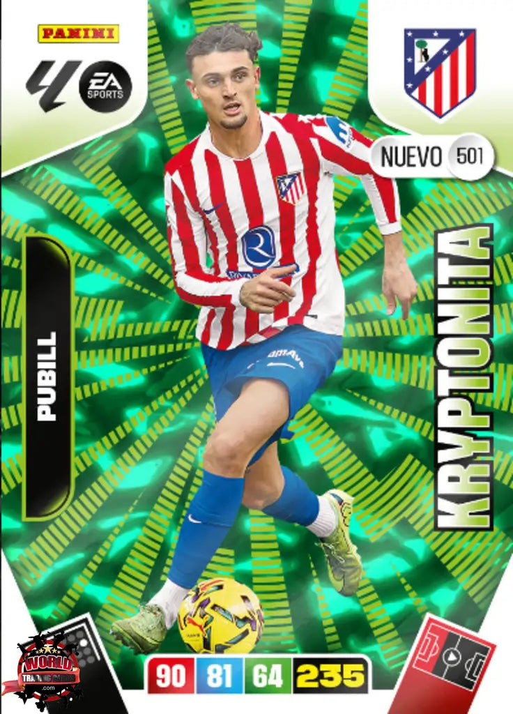 #501 | Adrenalyn XL | La Liga | 2025-2026 | Pubill | Atletico de Madrid | Kryptonita Nuevo